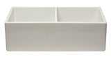 ALFI brand AB3318DB-W 33 inch White Reversible Double Fireclay Farmhouse Kitchen Sink