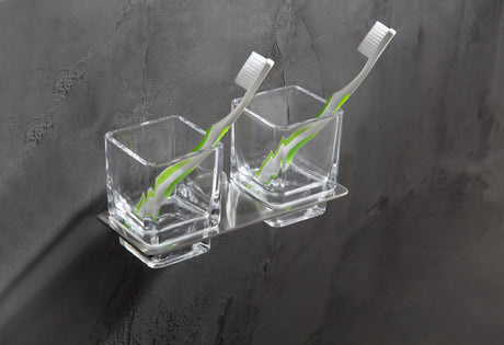 ANZZI AC-AZ056BN Caster 3 Series Dual Toothbrush Holder in Brushed Nickel