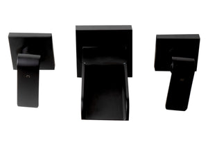 Black Matte Widespread Wall Mounted Modern Waterfall Bathroom Faucet