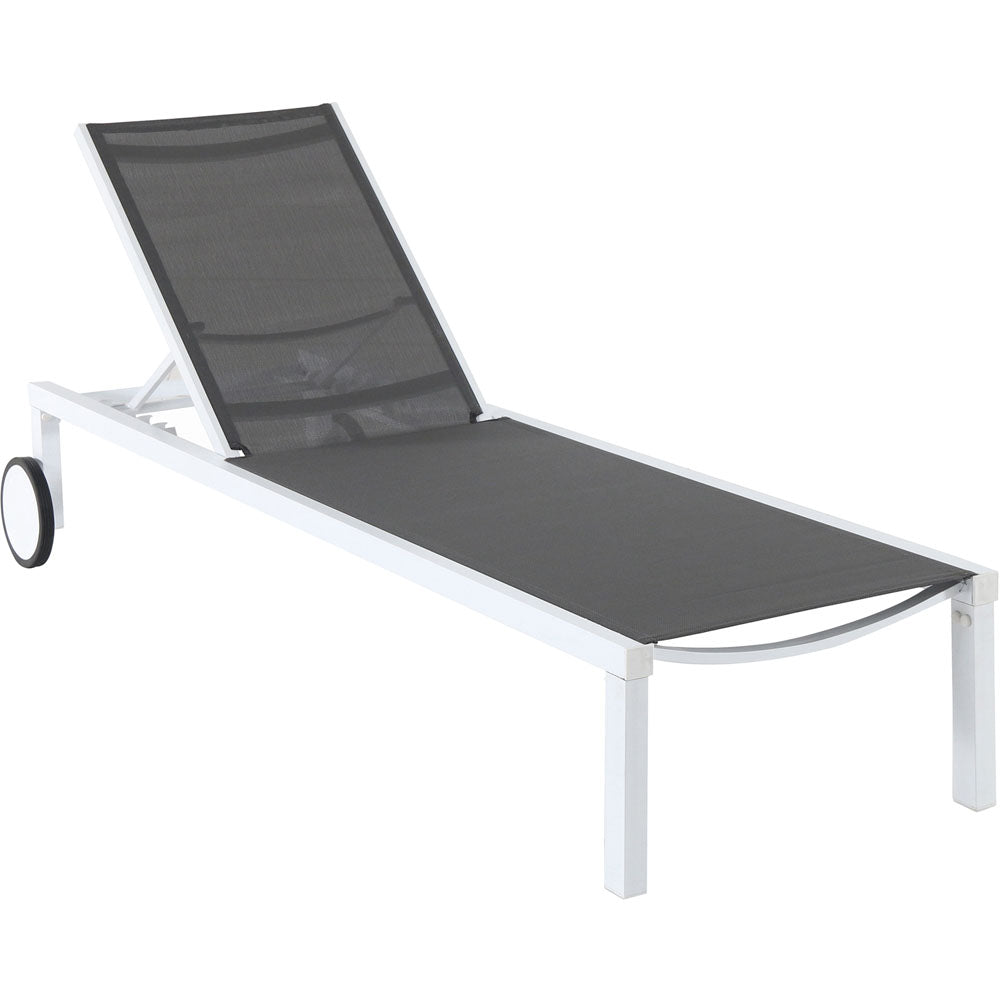 Hanover WINDCHS-W-GRY Aluminum Sling Armless Chaise Lounge