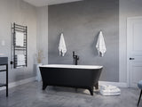 ANZZI FT-AZ115 Nightshade 63 in. Solid Surface Freestanding Bathtub in Matte Black