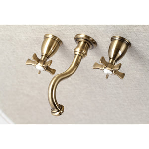 Kingston Brass KS3123NX Hamilton Two-Handle Wall Mount Bathroom Faucet, Antique Brass
