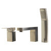 ALFI brand AB2322-BN Brushed Nickel Deck Mounted Tub Filler and Square Hand Held Shower Head