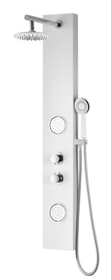 ANZZI SP-AZ057 Aquifer Series 56 in. Full Body Shower Panel System with Heavy Rain Shower and Spray Wand in White