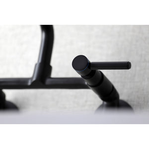 Kingston Brass KS823MB Concord Two-Handle Wall-Mount Kitchen Faucet, Matte Black