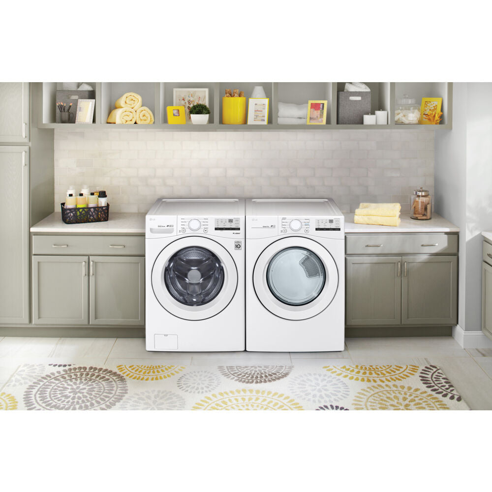 LG WM3400CW-E-KIT 4.5 CF Front Load Washer (WM3400CW) & 7.4 CF Electric Dryer (DLE3400W)