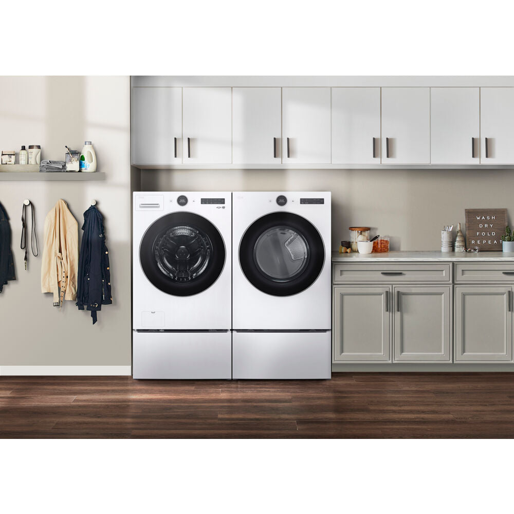 LG WM5500HWA-E-KIT 4.5 CF Front Load Washer (WM5500HWA) & 7.4 CF Electric Dryer (DLEX5500W)