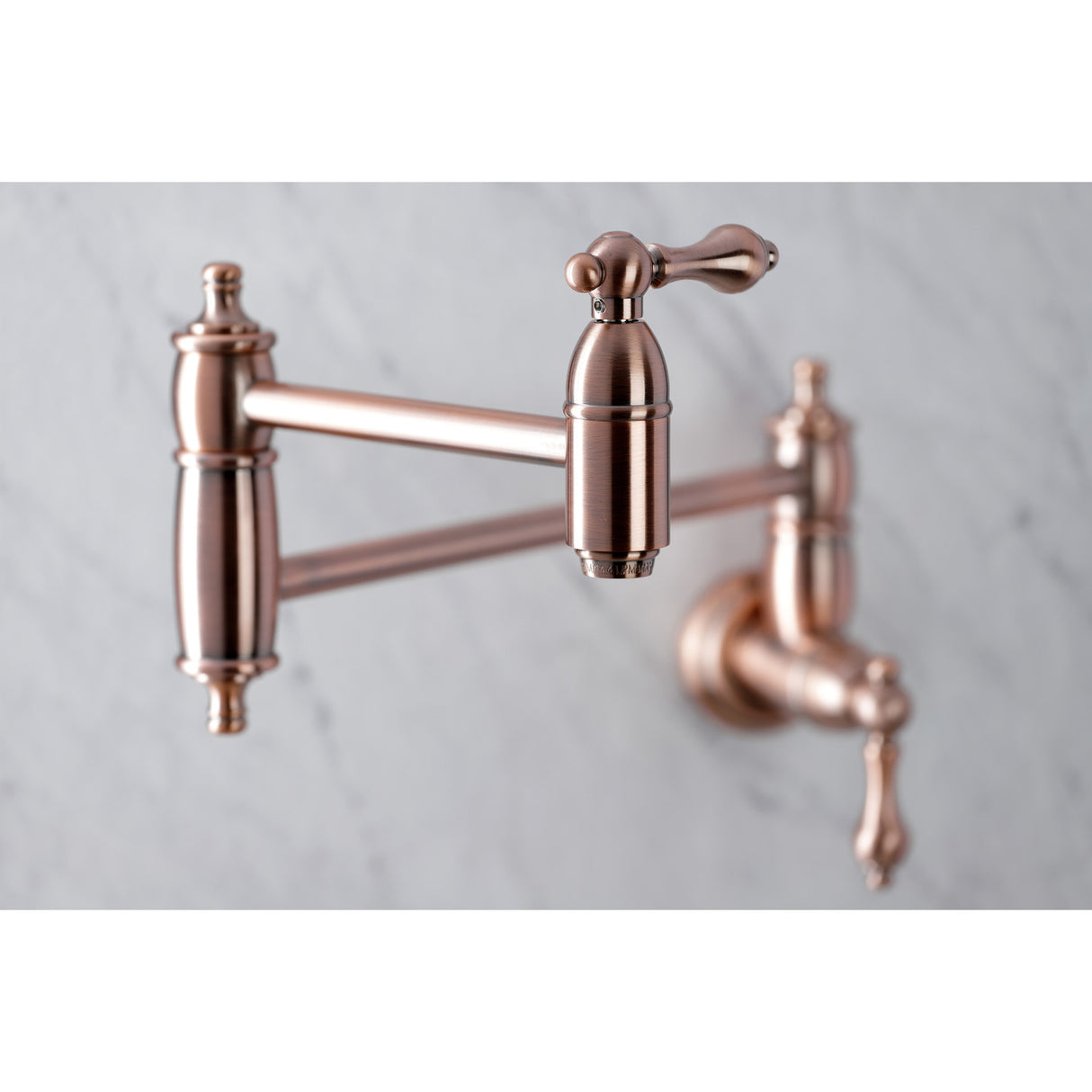 Kingston Brass KS310ALAC Restoration Wall Mount Pot Filler Kitchen Faucet, Antique Copper