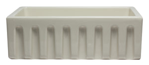 ALFI brand AB3018HS-B 30 inch Biscuit Reversible Smooth / Fluted Single Bowl Fireclay Farm Sink