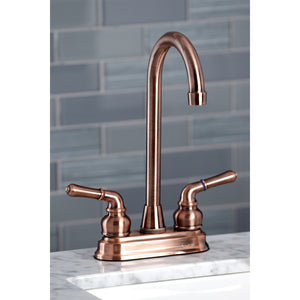 Kingston Brass KB496 Magellan Two-Handle 4" Centerset Bar Faucet, Antique Copper