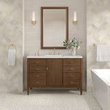 Myrrin 48" Single Vanity, Mid Century Walnut w/ 3 CM Ethereal Noctis Silestone Top