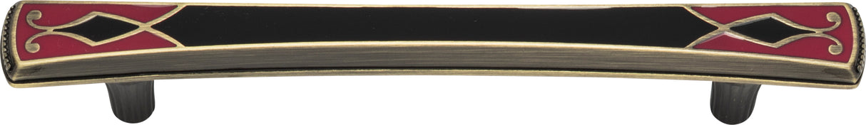 Atlas Homewares Canterbury Pull 5 1/16 Inch (c-c) Black & Red