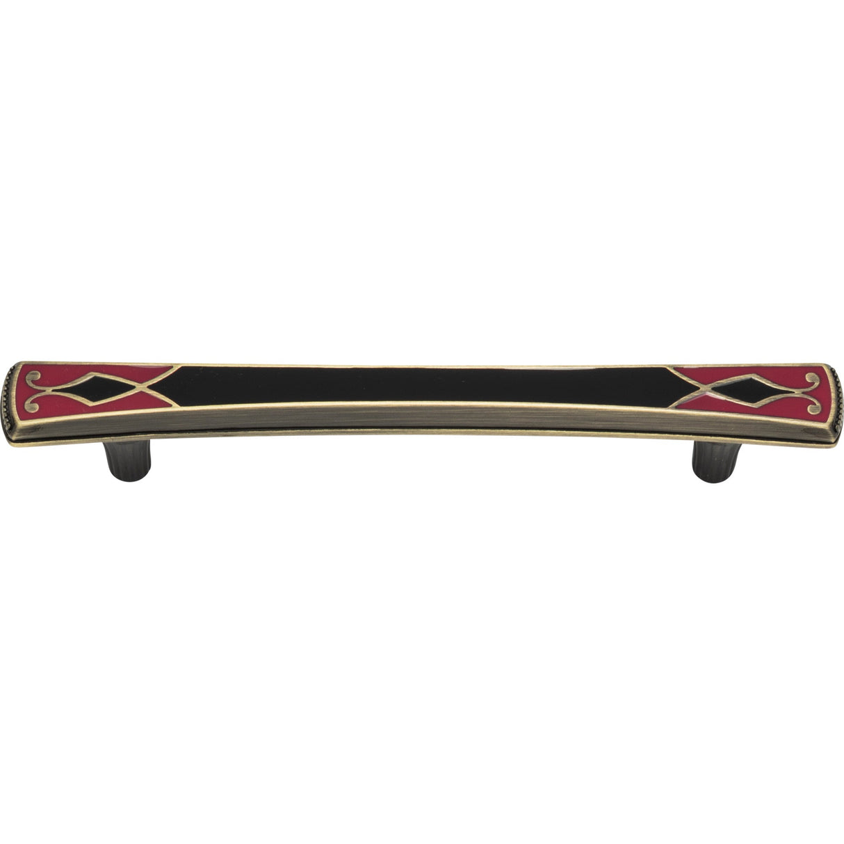 Atlas Homewares Canterbury Pull 5 1/16 Inch (c-c) Black & Red