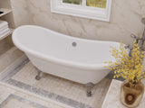 ANZZI FT-CF130LXFT-CH 69.29” Belissima Double Slipper Acrylic Claw Foot Tub in White