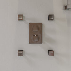 ALFI brand AB2287-BN Brushed Nickel 3 Way Thermostatic Shower Set with Body Sprays