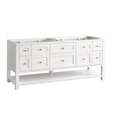 Breckenridge 72" Double Vanity, Bright White w/ 3 CM Charcoal Soapstone Top