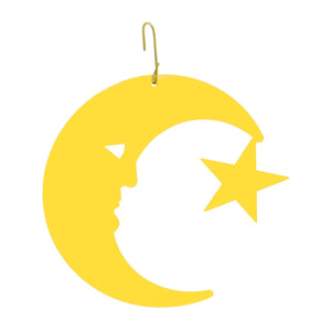 Moon and Star Decorative Hanging Silhouette Yellow Color