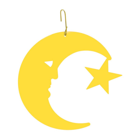 Moon and Star Decorative Hanging Silhouette Yellow Color