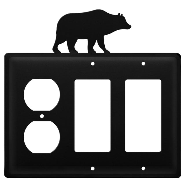 Triple Bear Single Outlet and Double GFI Cover CUSTOM Product