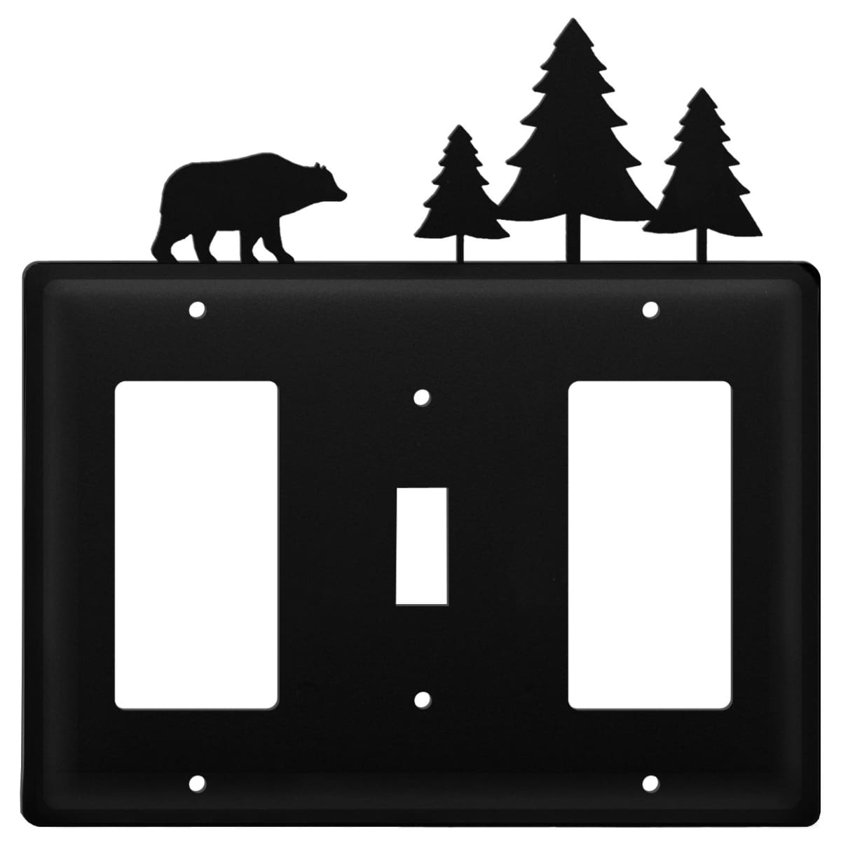 Triple Bear & Pine Trees Single GFI Switch and GFI Cover CUSTOM Product