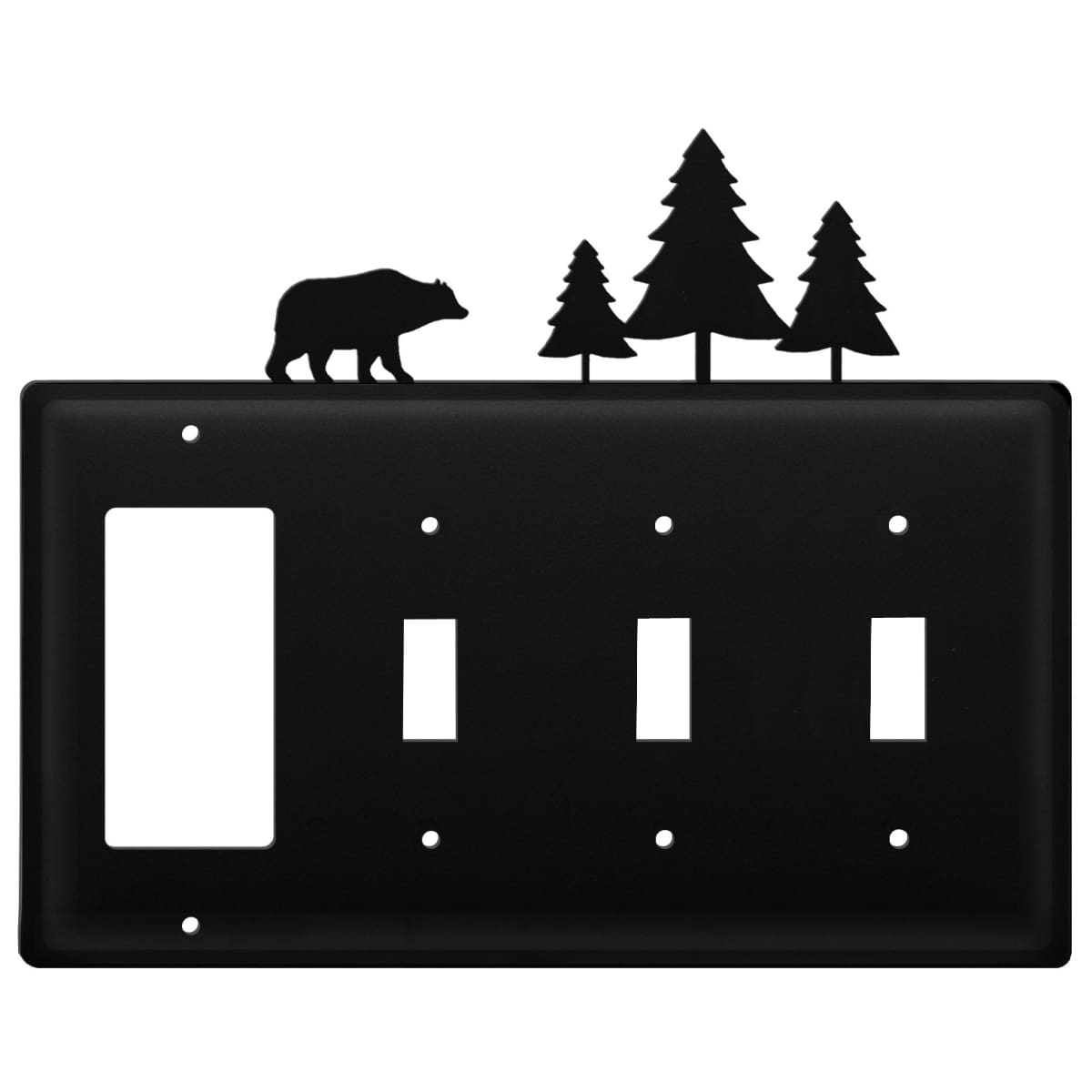 Quad Bear & Pine Trees Single GFI and Triple Switch Cover CUSTOM Product