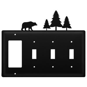 Quad Bear & Pine Trees Single GFI and Triple Switch Cover CUSTOM Product