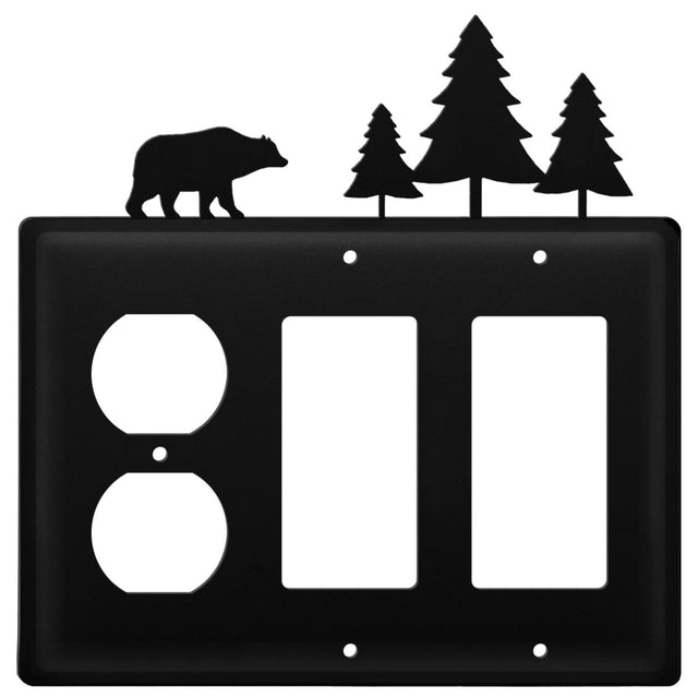 Triple Bear & Pine Trees Single Outlet and Double GFI Cover CUSTOM Product