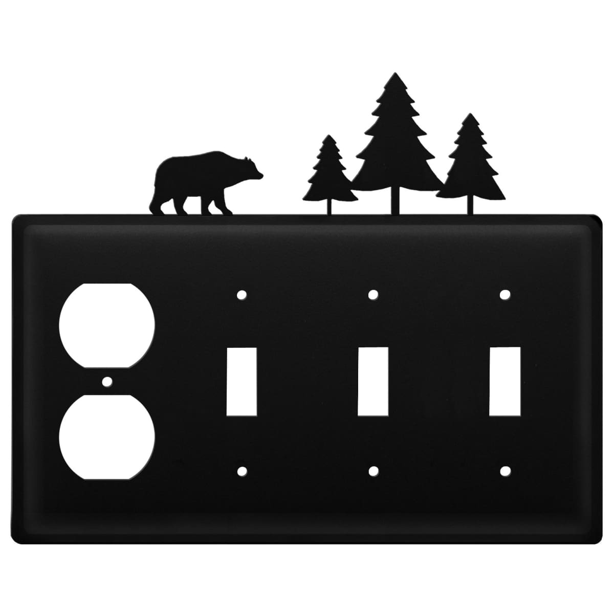 Quad Bear & Pine Trees Single Outlet and Triple Switch Cover CUSTOM Product
