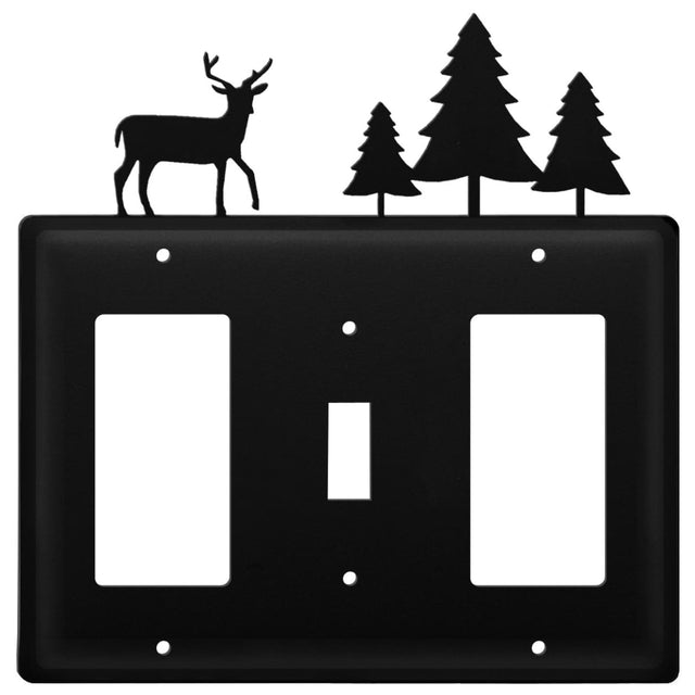 Triple Deer & Pine Trees Single GFI Switch and GFI Cover CUSTOM Product