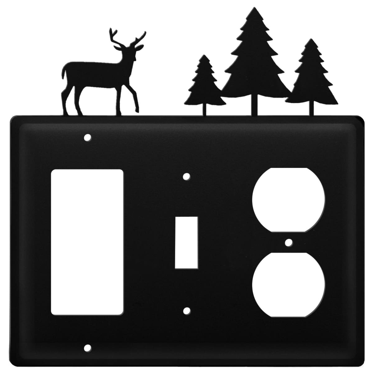 Triple Deer & Pine Trees Single GFI Switch and Outlet Cover CUSTOM Product