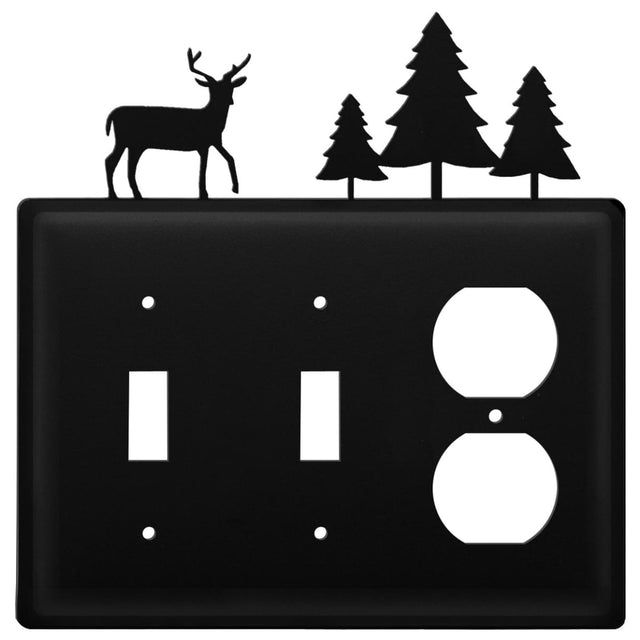 Triple Deer & Tree Double Switch and Single Outlet Cover