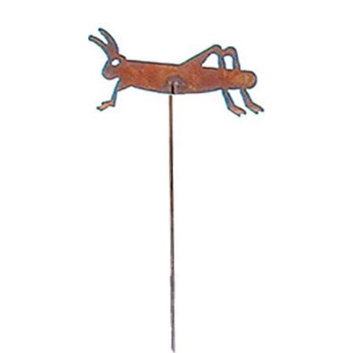 Grasshopper Rusted Garden Stake