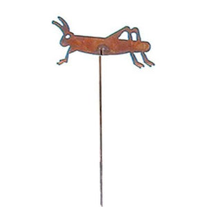 Grasshopper Rusted Garden Stake