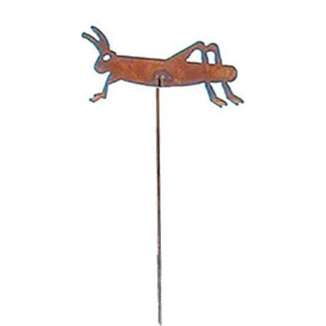 Grasshopper Rusted Garden Stake