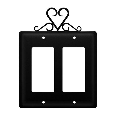 Double Heart Double GFI Cover