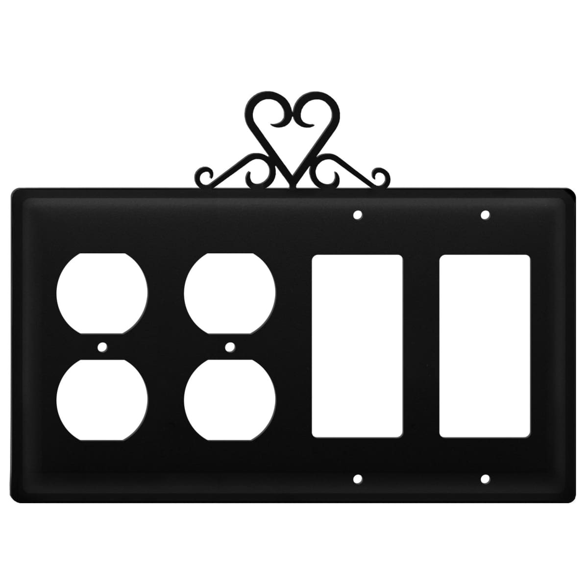 Quad Heart Double Outlet and Double GFI Cover CUSTOM Product