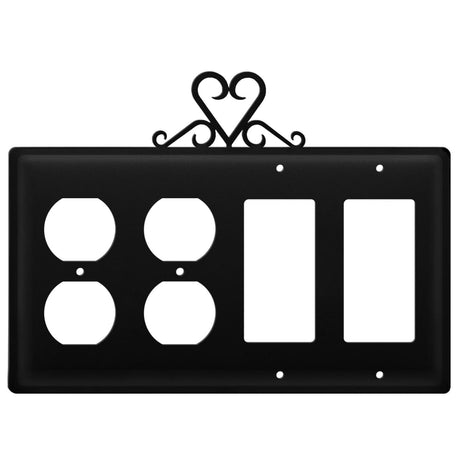 Quad Heart Double Outlet and Double GFI Cover CUSTOM Product