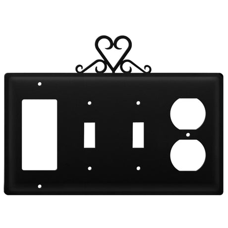 Quad Heart Single GFI Double Switch and Single Outlet Cover CUSTOM Product
