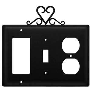 Triple Heart Single GFI Switch and Outlet Cover CUSTOM Product