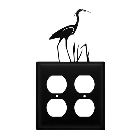 Double Heron Double Outlet Cover
