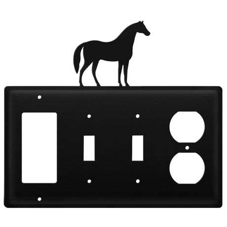 Quad Horse Single GFI Double Switch and Single Outlet Cover CUSTOM Product