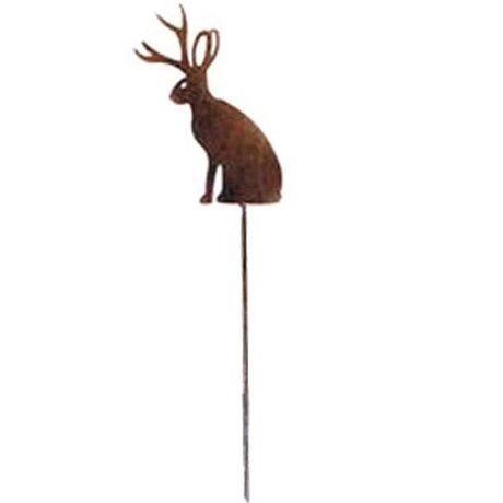 Jackalope Rusted Garden Stake