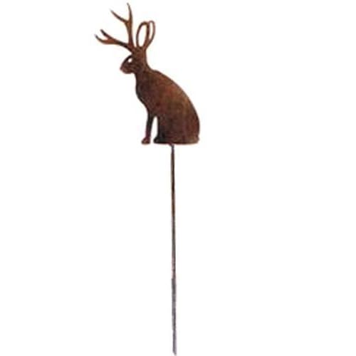 Jackalope Rusted Garden Stake