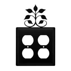 Double Leaf Fan Double Outlet Cover