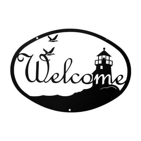 Lighthouse & Birds Welcome Sign Medium