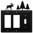 Triple Moose & Pine Trees Double GFI and Single Switch Cover CUSTOM Product