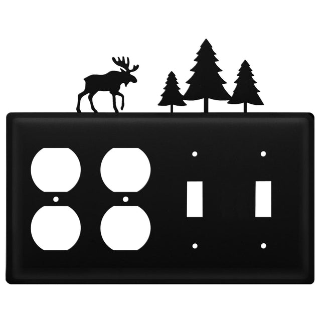 Quad Moose & Pine Trees Double Outlet and Double Switch Cover CUSTOM Product