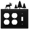 Triple Moose & Pine Trees Double Outlet and Single Switch Cover CUSTOM Product