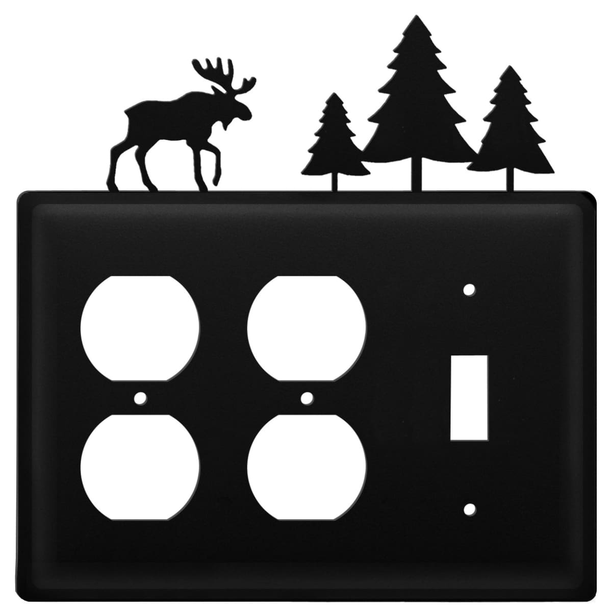 Triple Moose & Pine Trees Double Outlet and Single Switch Cover CUSTOM Product