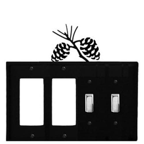 Quad Pinecone Double GFI and Double Switch Cover CUSTOM Product